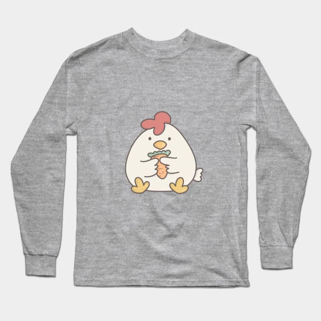 Chubby chicken Long Sleeve T-Shirt by pbanddoodles
